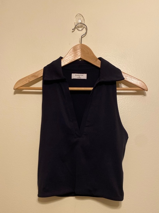 Babaton Tops - Babaton Black  Sleeveless Collared V-Neck Polo Tank. Size XA